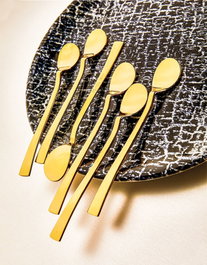 Hermia Zen358 Juego de Cucharas para Té Acero Inoxidable Dorado 6 Piezas